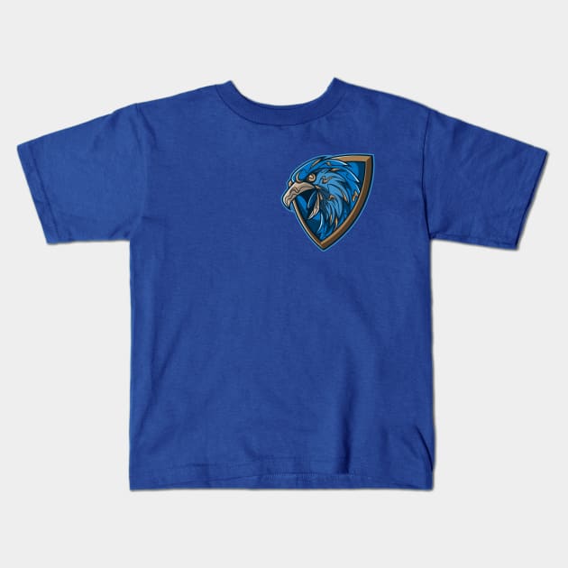 shield of the smart eagle bronze and blue Kids T-Shirt by FamiFriki_V